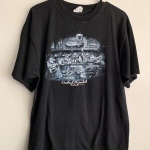 H&M Black Tee with Artistic Graphic